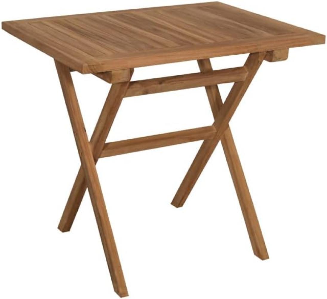 YOURSOL Klapptisch Woodie 80 x 60 cm, Teak, witterungsbeständig, zusammenklappbar, Gartentisch Bild 1