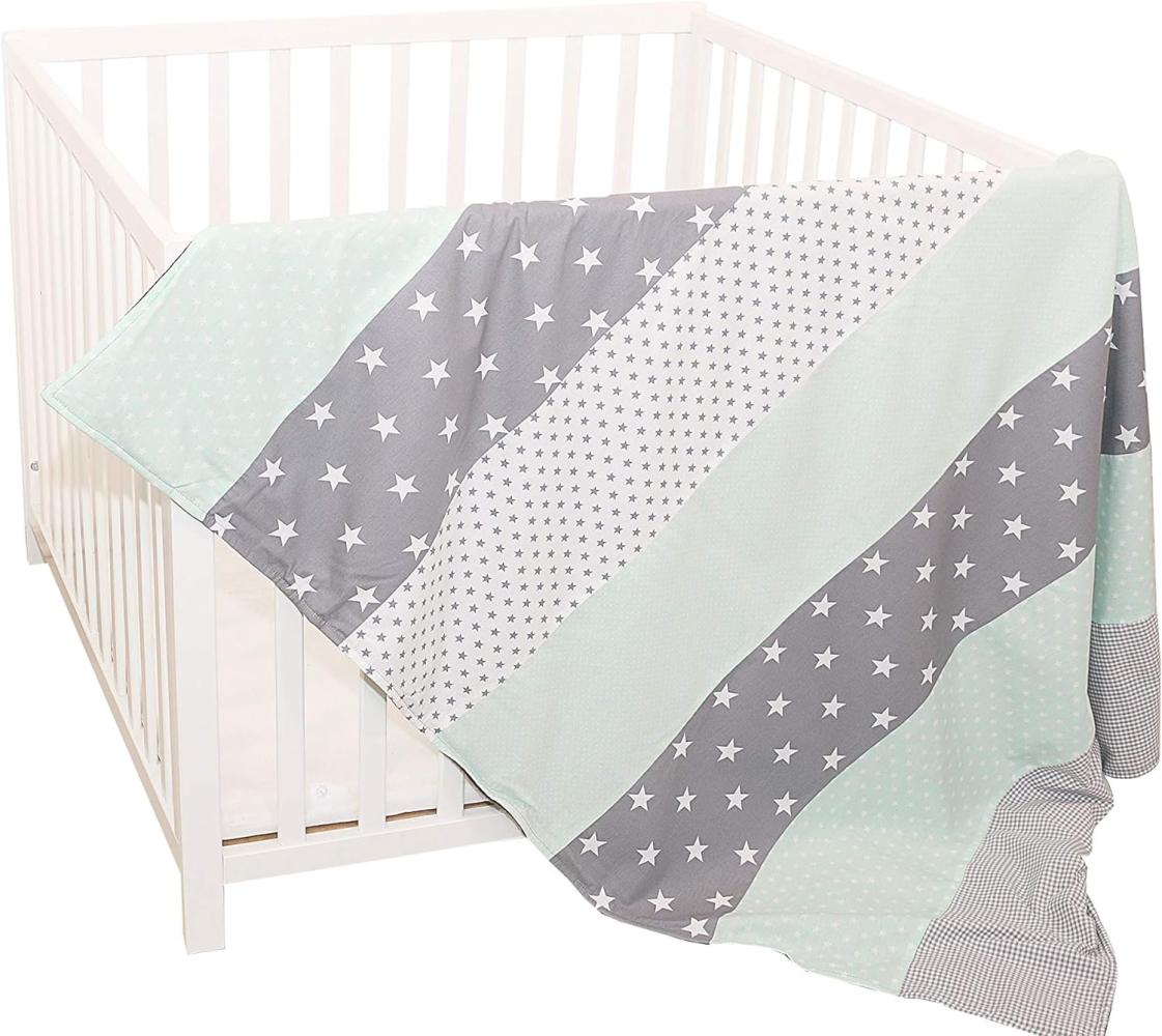 Ullenboom Babydecke & Kuscheldecke 100X140 cm Mint Grau Bild 1