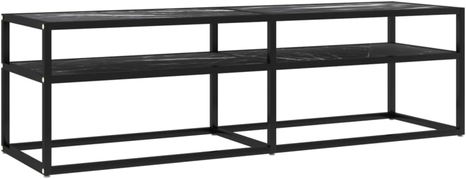 vidaXL TV-Schrank Schwarz Marmor-Optik 140x40x40,5 cm Hartglas 331717 Bild 1