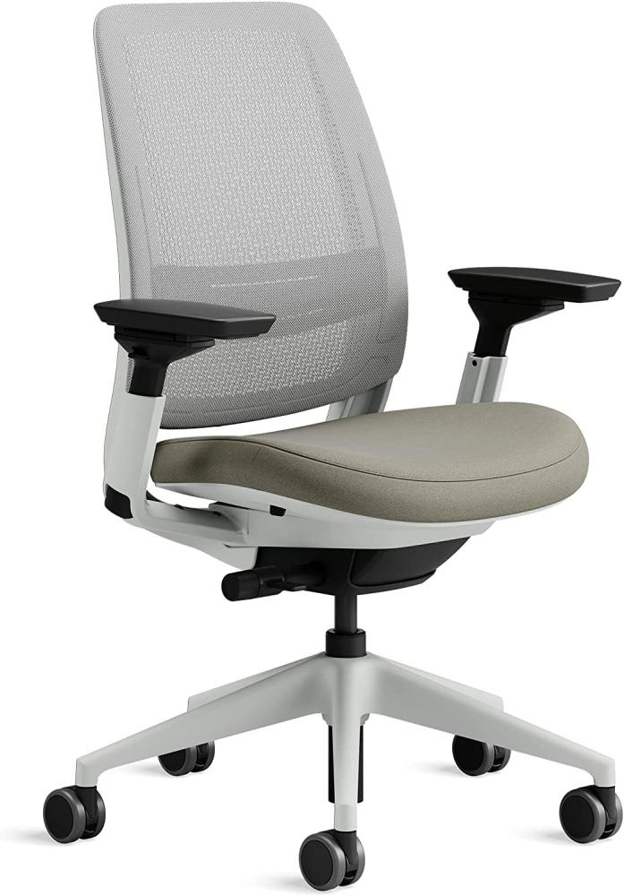 Steelcase Series 2 Bürostuhl mit Netzrücken in Möwengrau und Sitzbezug in Trüffel Bild 1