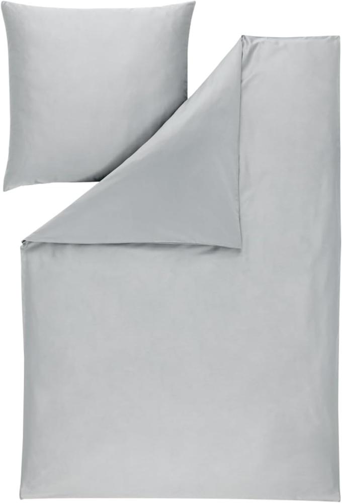 Estella Mako-Satin Bettwäsche Valetta|155x220 cm + 80x80 cm| platin Bild 1