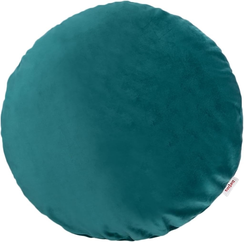 Kissenhülle rund ca. 40 cm Ø petrol beties "Samt&Sonders" Bild 1