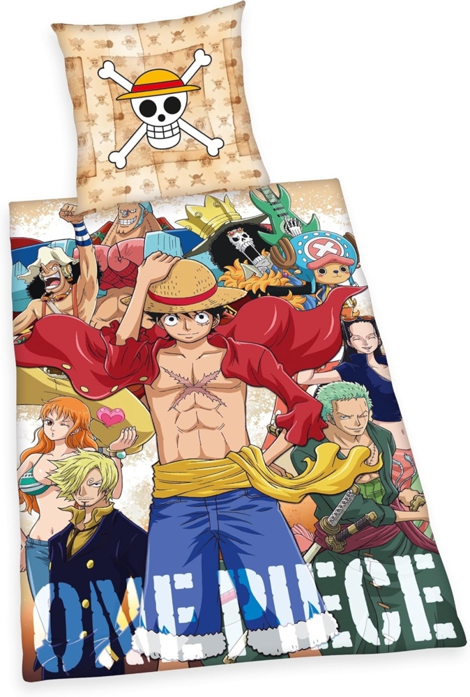 One Piece - Wendebettwäsche (Renforcé) - 80x80 / 135x200 cm Bild 1
