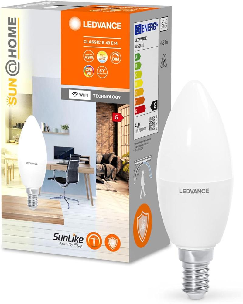 LEDVANCE Wifi SUN@HOME LED Lampe Tunable Weiß (ex 37W) 4,9W / 2200-5000K E14 Bild 1