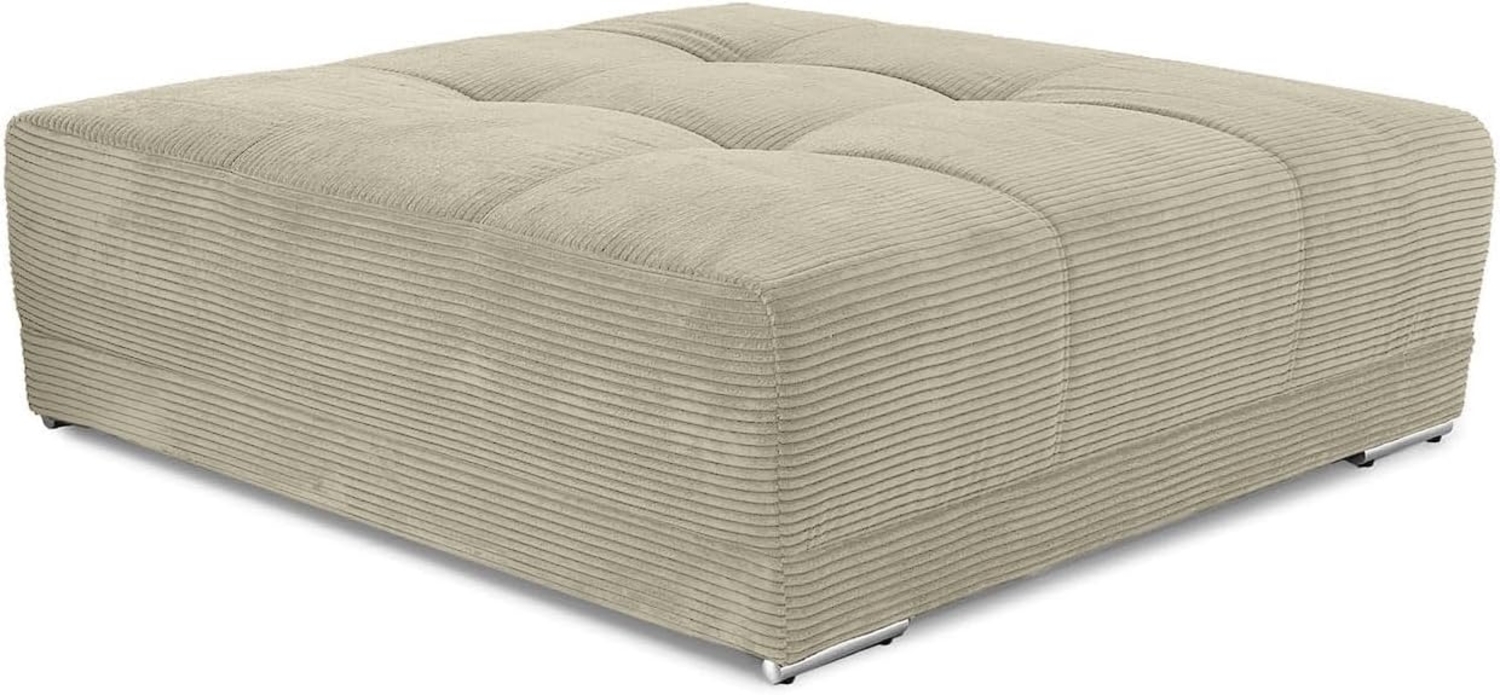 XXL-HOCKER Federkern B120/T120/H39 cm (passend zum BIG-SOFA) Cord Beige Grau Bild 1