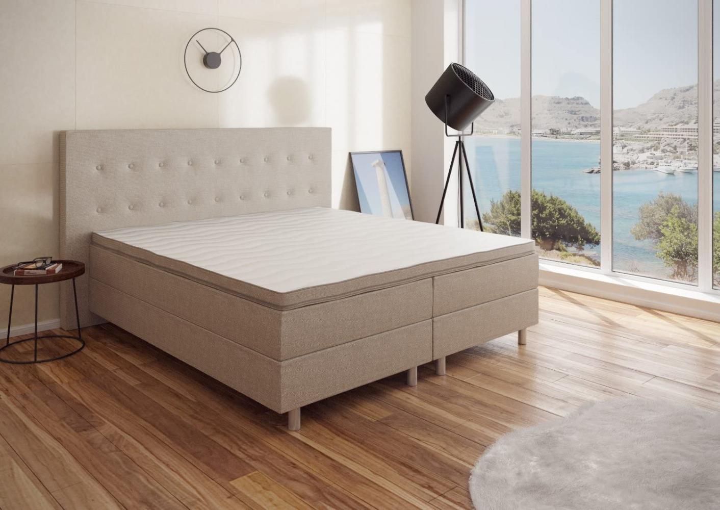 Best For You Boxspringbett Rio Barcelona Trufel 5-Zonen mit Visco Topper H3 First Class Bett in verschiedenen Größen 140x200 Bild 1