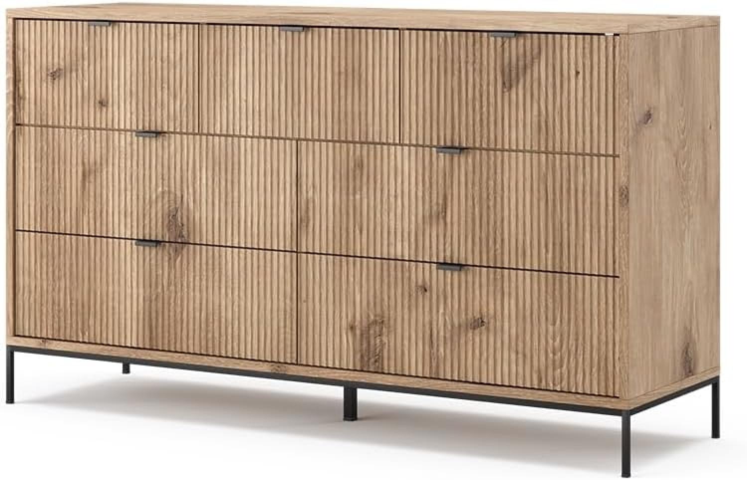 Vicco Sideboard Eliza Viking Oak 140 x 81 cm mit 7 Schubladen Bild 1