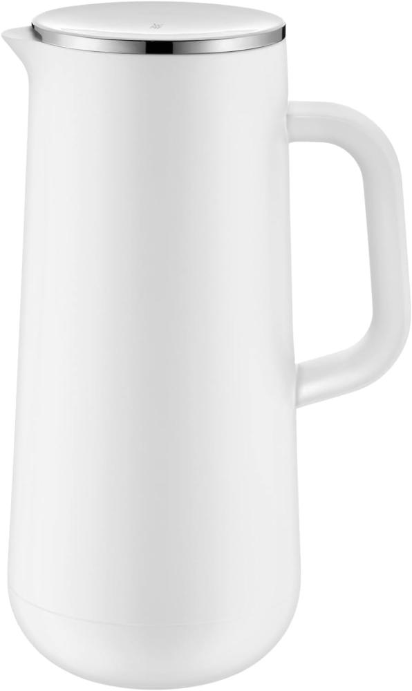 WMF Impulse Thermoskanne 1l, Isolierkanne für Kaffee oder Tee, Drehverschluss, hält Getränke 24h kalt und warm, Thermoskanne Kaffee oder Tee, weiß, Edelstahl, Kunststoff Bild 1