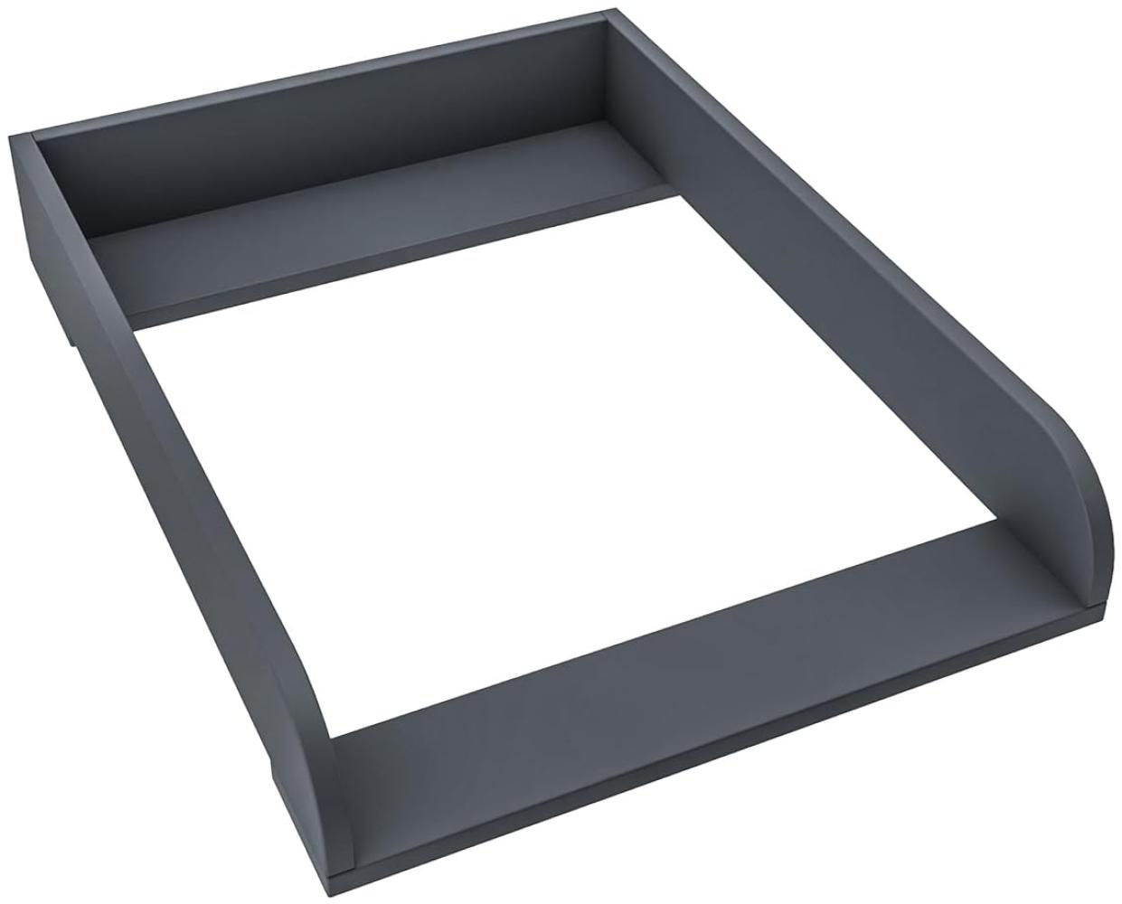 regalik Wickelaufsatz für Hemnes von IKEA, Wickeltischaufsatz für 50 cm Kommoden, Abnehmbar Wickelkommode aufsatz, Abgerundeten Frontplatten, Graphite, 2 mm ABS-Material, 72cm x 54cm Bild 1