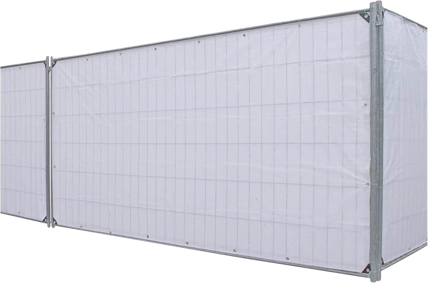 NOOR Bauzaun-Plane Profi 176 x 341 cm (Standardmaß) I wasserdichte Abdeckplane mit Ösen aus belastbarem PE-Gewebe 140 gr/m² I Hochwertige Sichtschutz-Plane I 2 Jahre Garantie I In- & Outdoor I Weiß Bild 1