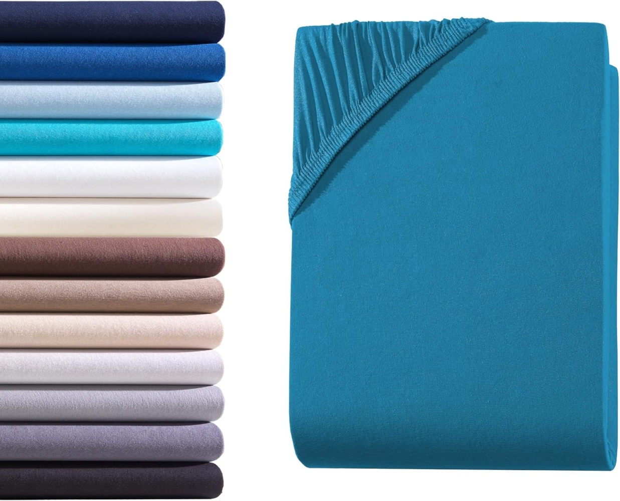 Hometex Premium Textiles Spannbettlaken Exclusive bis 25 cm Steghöhe, Jersey, Gummizug: rundum, 100% Baumwolle, Premium Qualität 160 g/m² Bild 1