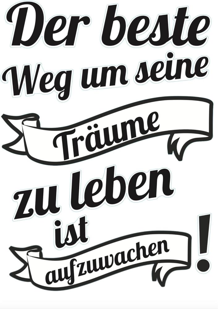 Plage DEKO Sticker - DIE Beste LÖSUNG UM Seine TRÄUME ZU ERLEBEN, Vinyl, Schwarz, 68 x 0.1 x 47,7 cm Bild 1