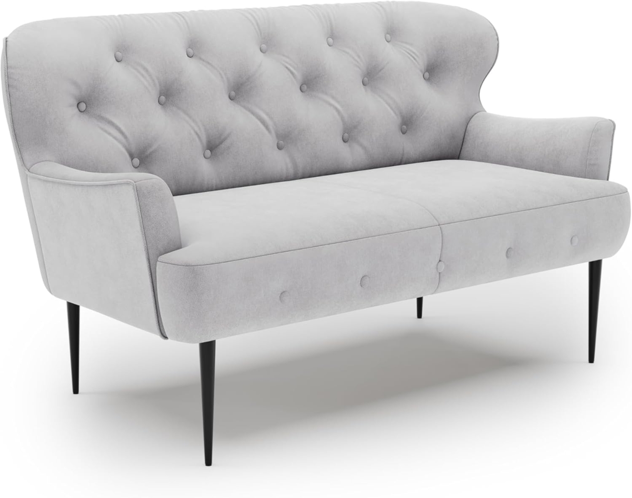 CAVADORE 2-Sitzer Küchensofa Amba, Trendige Sitzbank für Küche oder Esszimmer / 153 x 97 x 87 / Flachgewebe: Hellgrau Bild 1