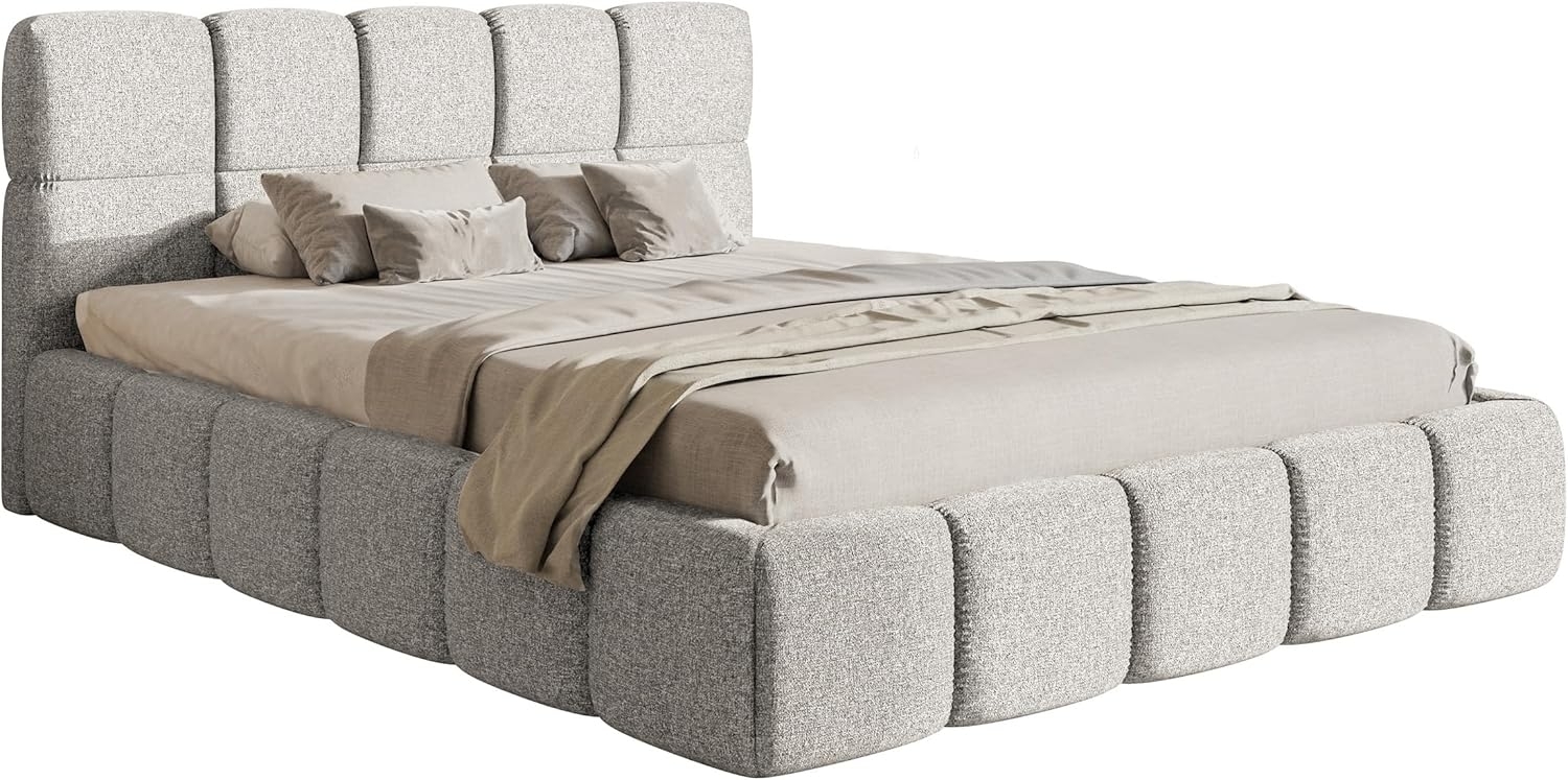 Selsey Bett Polsterbett Mit Stauraum Bettkasten 160x200 cm Hydrophobe Chenille Cloudy Hellgrau Bild 1