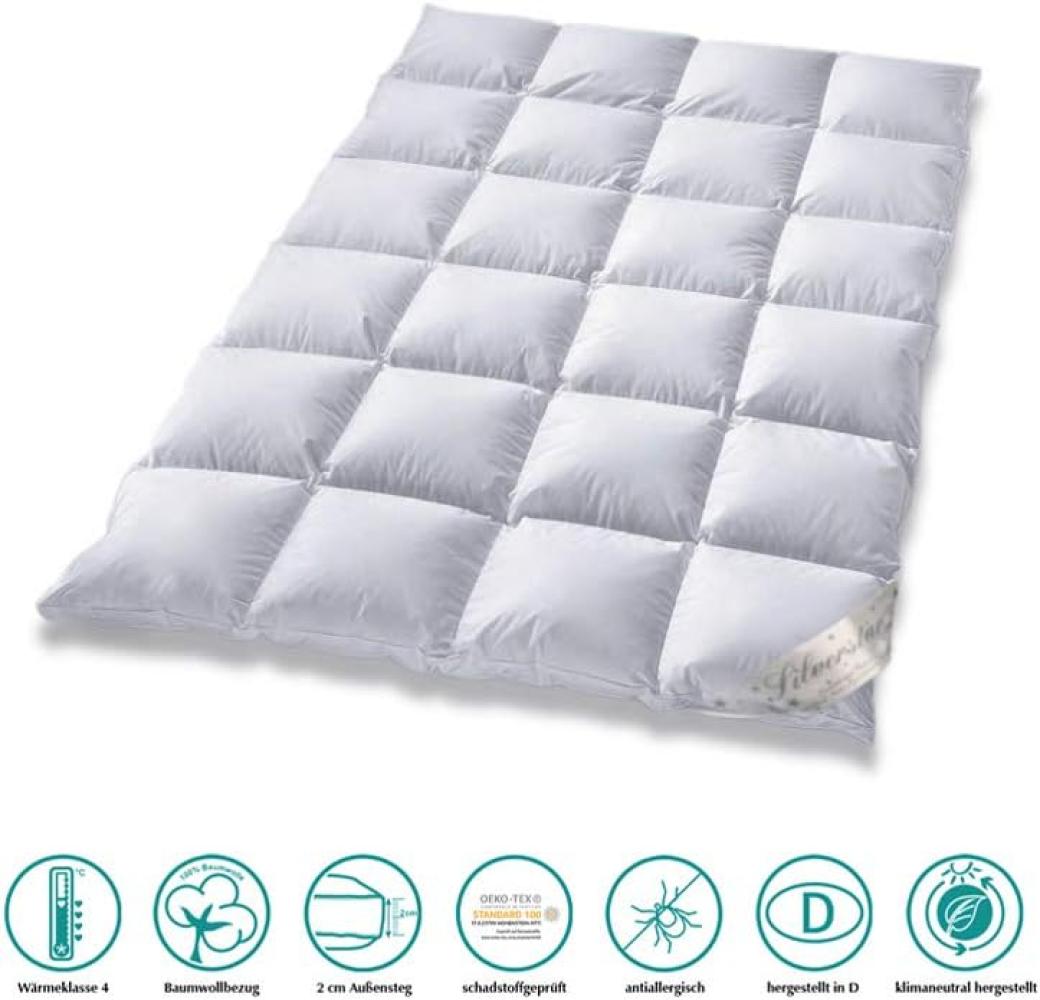 Typ Eiderdaune Silverstar Ganzjahresdecke 90/10 Daune Aussensteg 155x220 cm weicher Bezug Bild 1