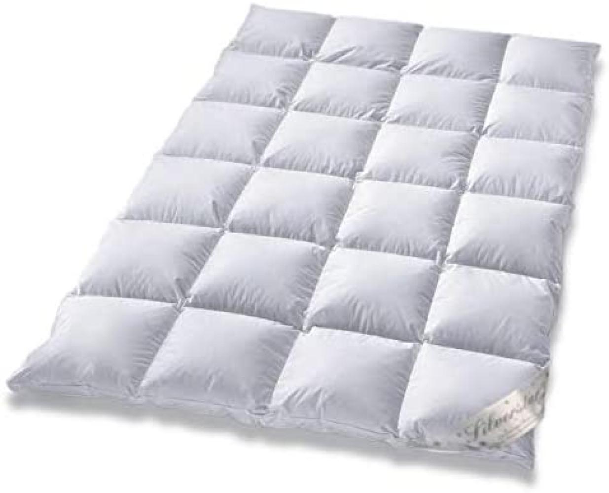 Typ Eiderdaune Silverstar Ganzjahresdecke 90/10 Daune Aussensteg 155x220 cm weicher Bezug Bild 1