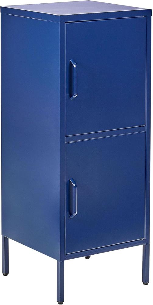 Beliani Aktenschrank Marineblau 2 Türen HURON Bild 1