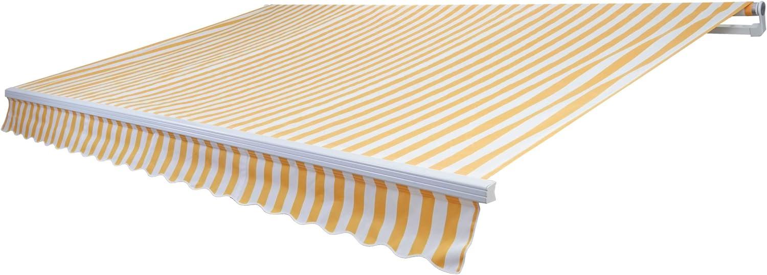 Alu-Markise HWC-E31, Gelenkarmmarkise Sonnenschutz 3x2,5m ~ Polyester Gelb/Weiß Bild 1