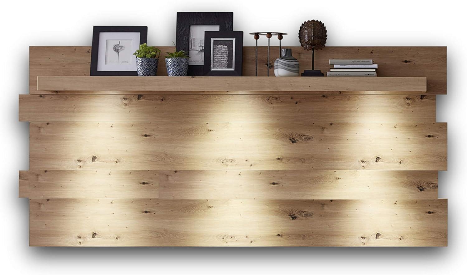 Stella Trading LOFT-TWO Großes Wandboard in Artisan-Eiche Optik, graphit - Hochwertiges & vielseitig einsetzbares Wandregal - 202 x 93 x 24 cm (B/H/T) Bild 1