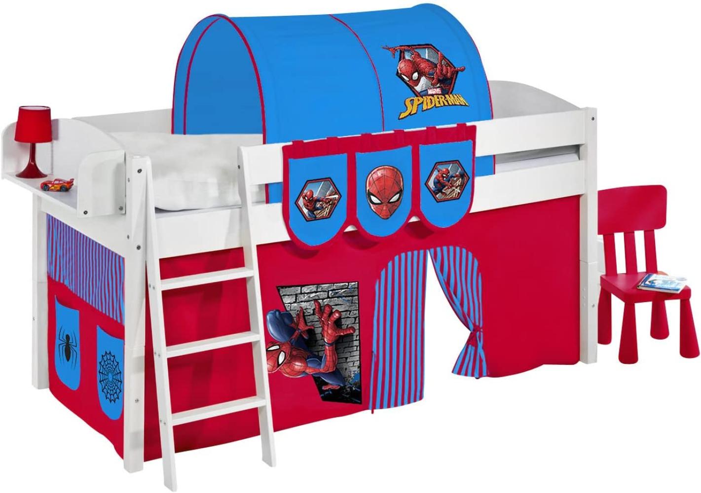 Lilokids 'Ida 4105' Spielbett 90 x 200 cm, Spiderman, Kiefer massiv, mit Vorhang Bild 1