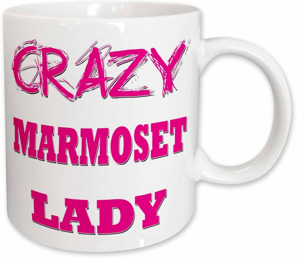 3dRose Crazy Marmoset Lady-Mug, Keramik, Weiß, 10. 16x7,62 cm x-Uhr Bild 1