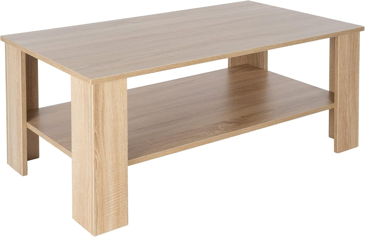 ML-DESIGN Couchtisch Sofatisch mit Schublade und Ablage, Wohnzimmertisch mit Stauraum, Moderner Holz Beistelltisch Kaffeetisch Tisch Satztisch Sonoma-Eiche Bild 1