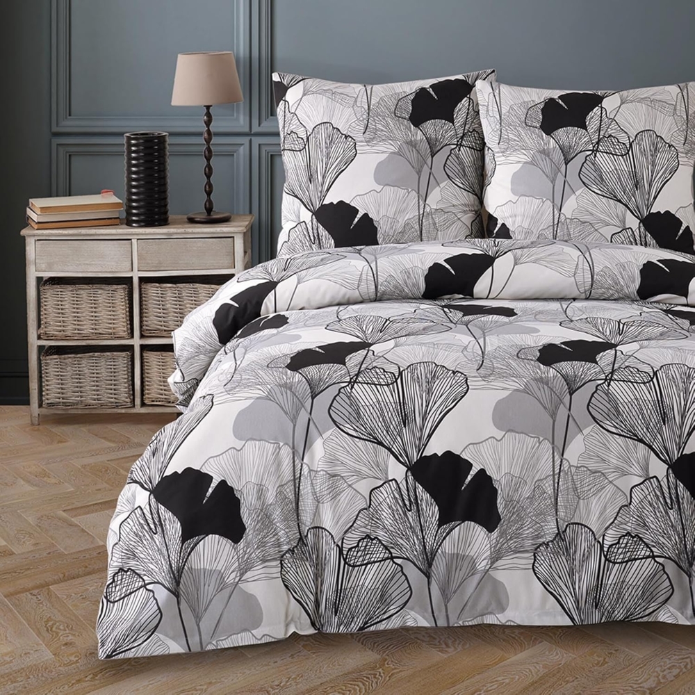 Buymax Bettwäsche Bettbezug-Set, Baumwollmischung, 3 teilig, Bettbezug-Set 200x200 cm Reißverschluss, 80% Baumwolle, 20% Polyester Bild 1