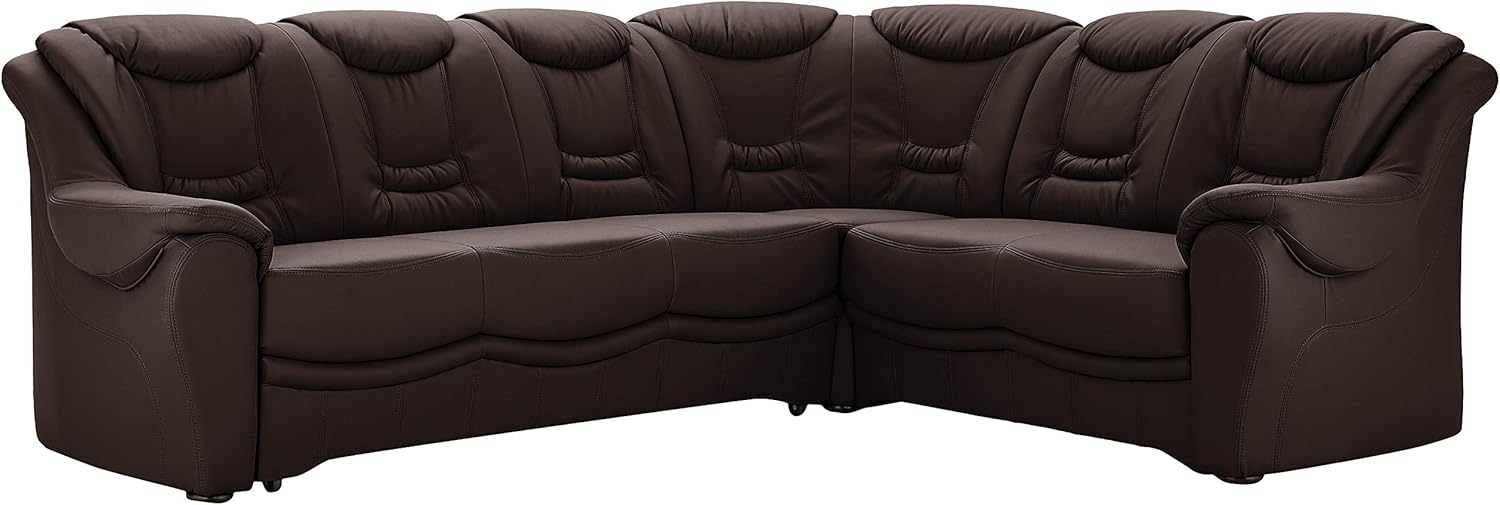 Cavadore Ecksofa Bensil mit Federkern / Polsterecke in Kunstleder / 265 x 94 x 215 / Lederoptik Braun Bild 1