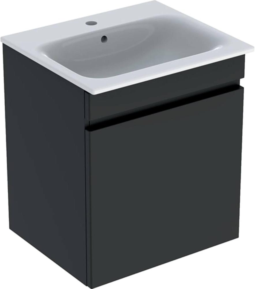 Geberit Renova Plan Set mit Waschtisch u. Unterschrank ,1 Schublade, 60 x 62,2 x 48 cm, 501915, Farbe: Waschtisch: Weiß, Front/Korpus: lava / lackiert matt - 501.915. JK. 1 Bild 1