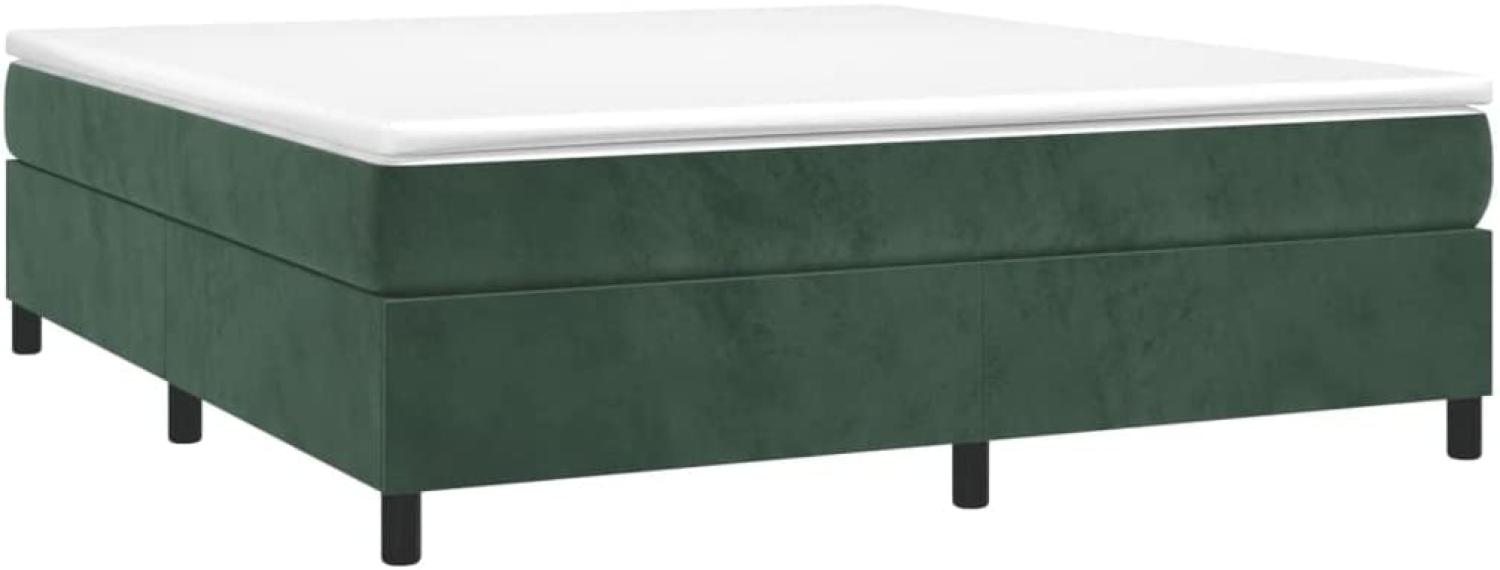 vidaXL Boxspringbett, Samt dunkelgrün, 180x200 cm Bild 1