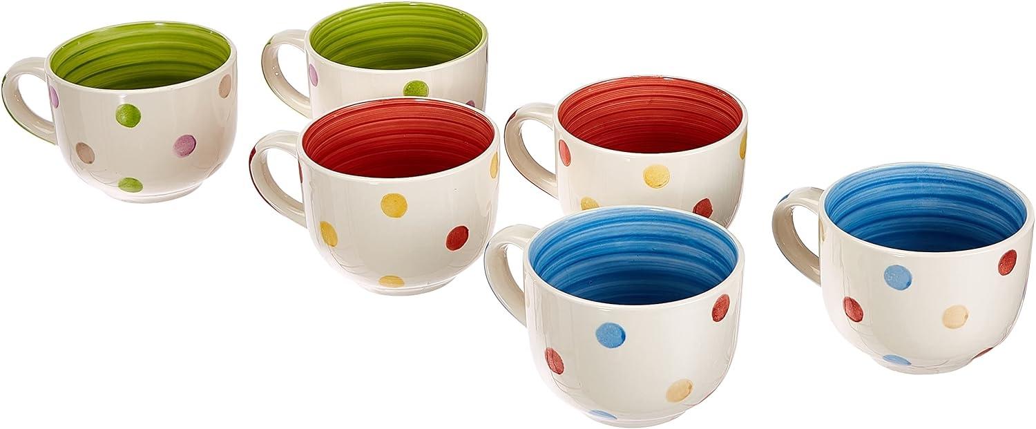 Excelsa Pois Set aus 6 Jumbo Tasse, Keramik Bild 1