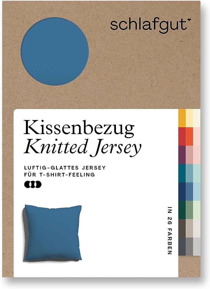 Schlafgut Kissenbezug Knitted Jersey aus Bio-Baumwolle mit Elasthan, bügelfrei, (1 Stück), besonders fein gestrickt, Kissenhülle mit farbigem Reißverschluss Bild 1