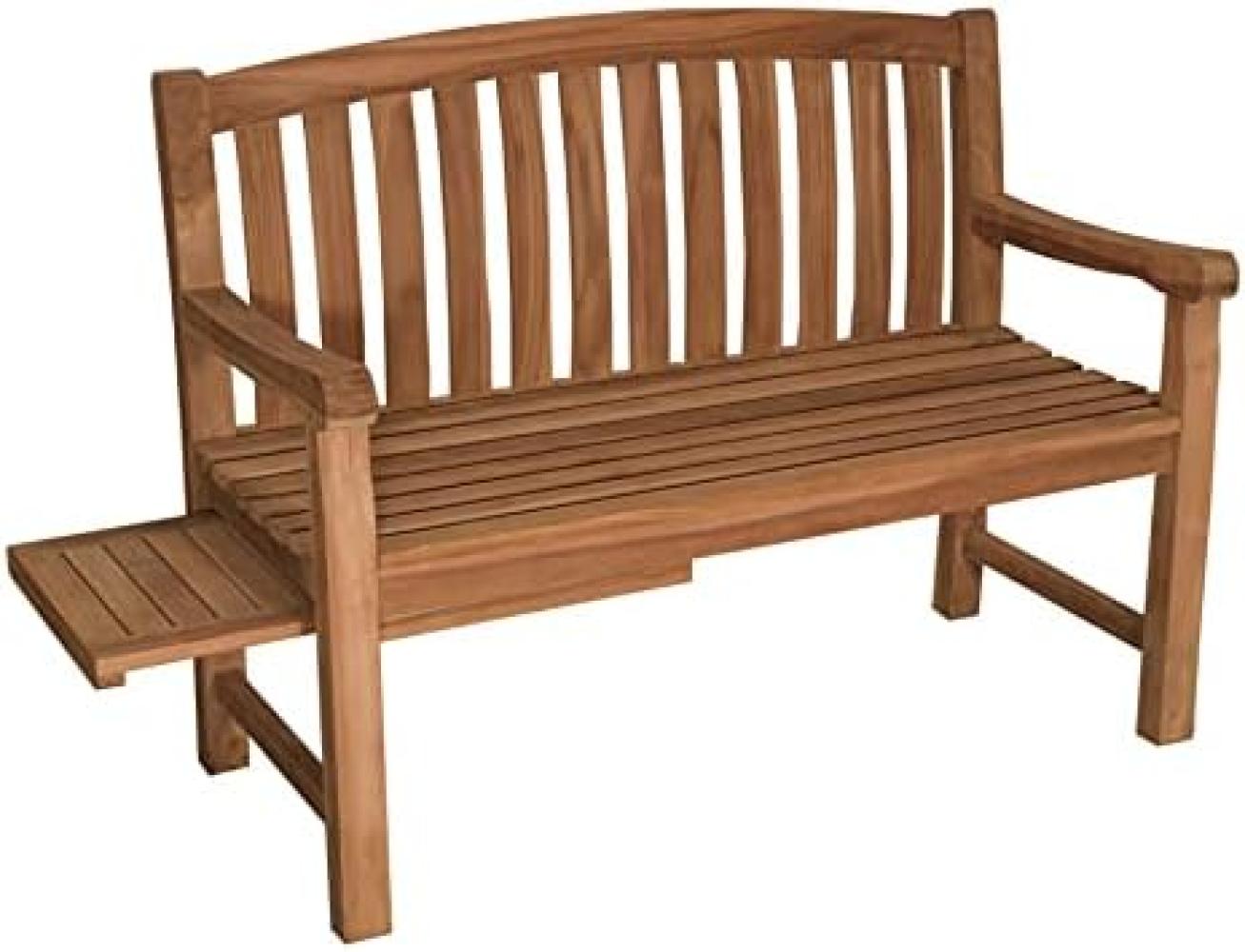 Gartenbank Lancaster Teak mit Seitentisch Bild 1