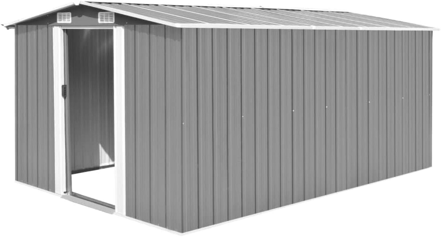 vidaXL Gerätehaus 257x392x181 cm Metall Grau 143345 Bild 1