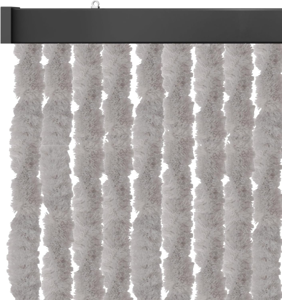 Flauschvorhang 120x200 ( Grau ), perfekter Insekten- und Sichtschutz für Ihre Balkon- und Terrassentür, viele Farben Bild 1