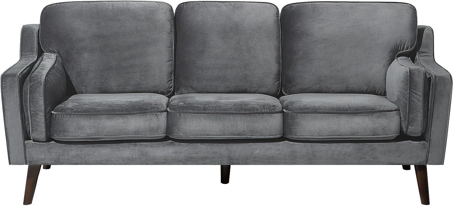 3-Sitzer Sofa Samtstoff dunkelgrau LOKKA Bild 1