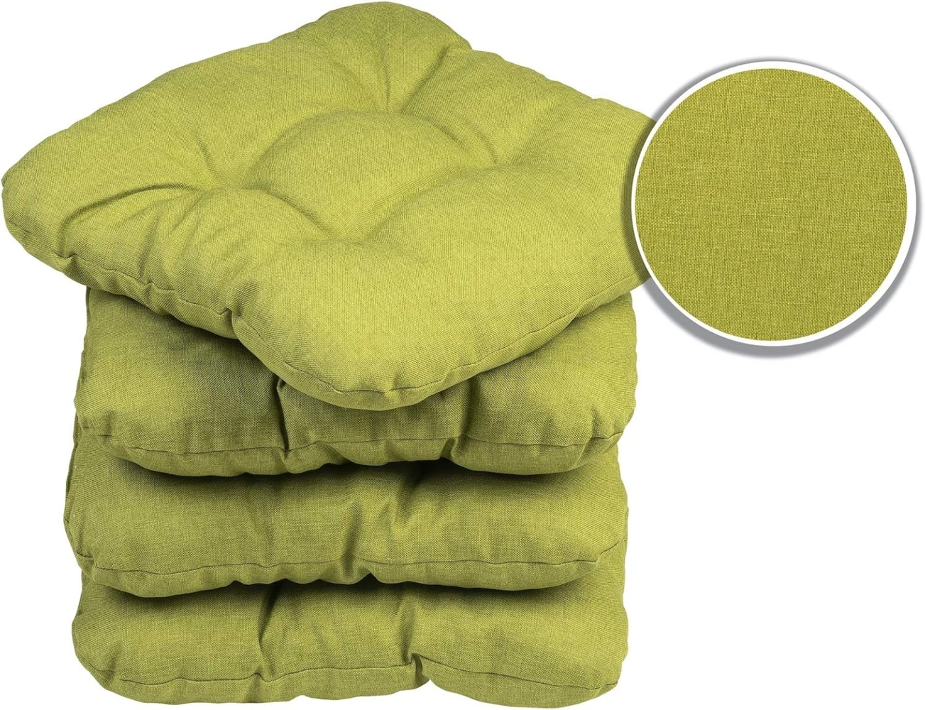 sunnypillow Stuhlkissen 4er Set Stuhlkissen 40x40 cm Bequeme 8cm, Polsterauflage Auflage für Stühle / Bänke Bild 1