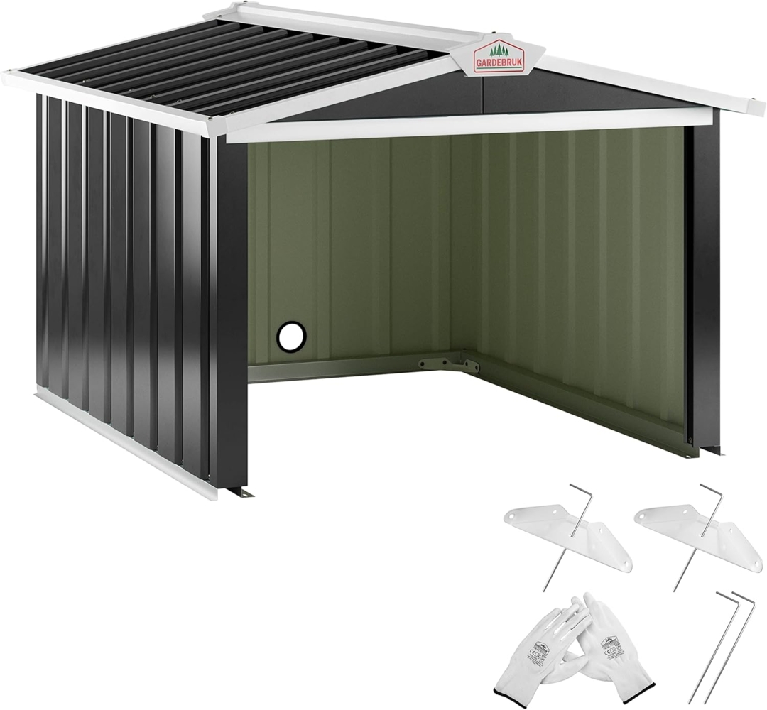 Gardebruk Mähroboter Garage, Stahl, Anthrazit, Satteldach, 63 x 86 x 100 cm Bild 1