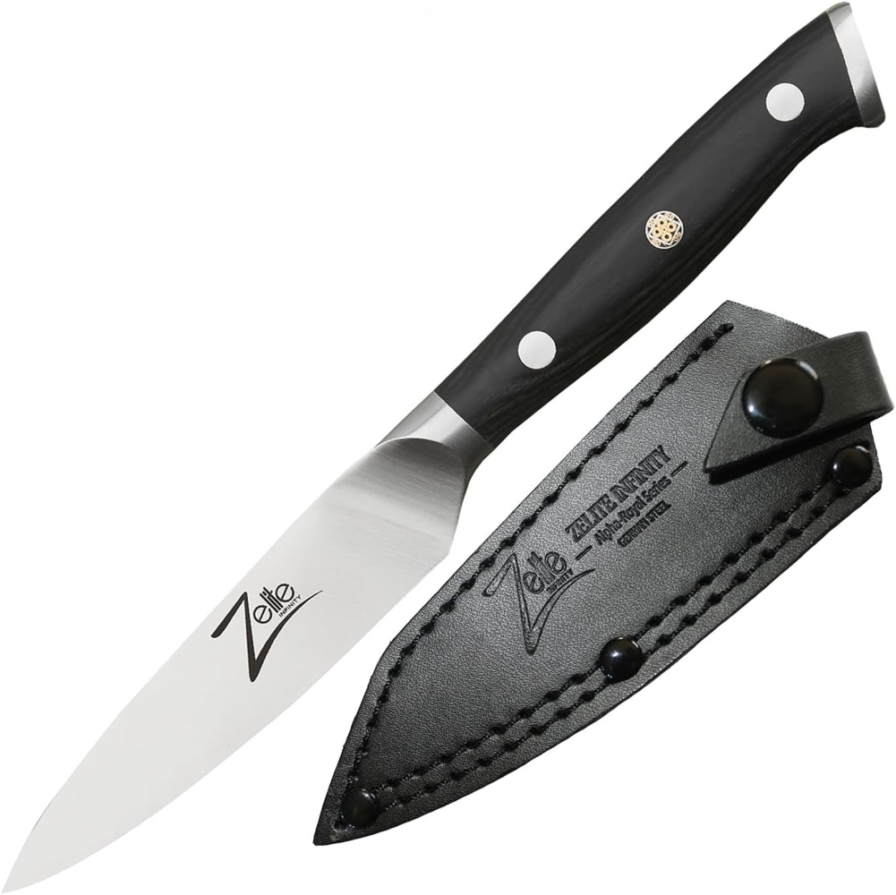 Alpha-Royal German 4" Schälmesser 56 HCR Damaszenerstahl Schwarz Bild 1