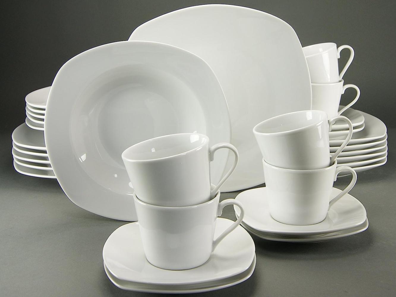 CreaTable 19512 Kombiservice Amelie für 6 Personen + Uni, Porzellan, weiß (1 Set, 30-teilig) Bild 1