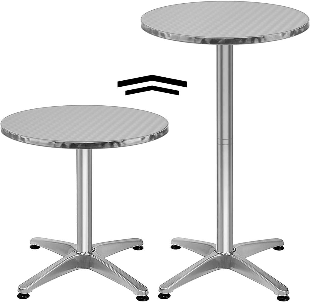 Casaria Stehtisch (2-St), 2er Set 2in1 Stabil Höhenverstellbar 70 cm / 115 cm Hoch Aluminium Bild 1