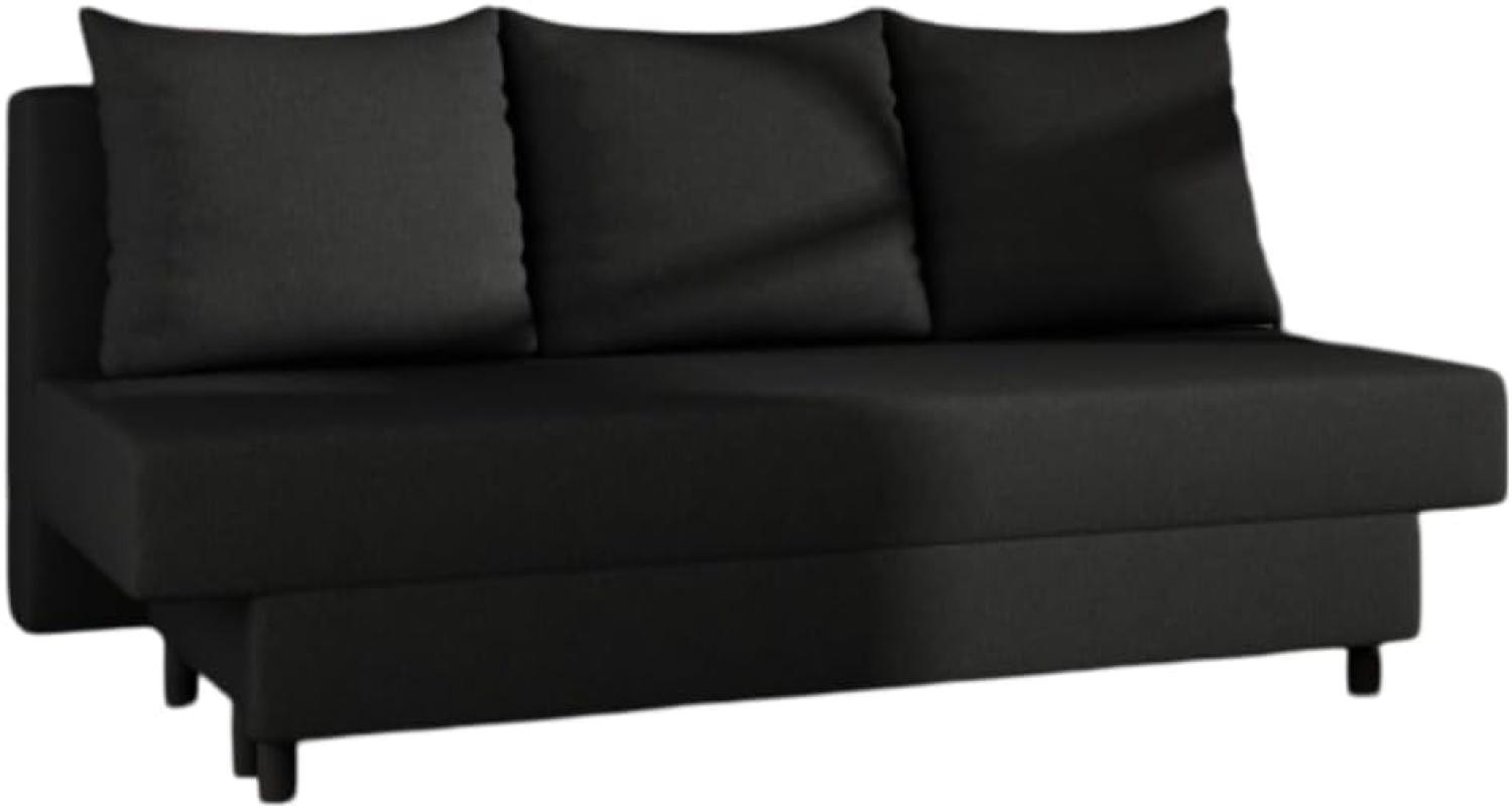 Designer Sofa Anisa mit Schlaffunktion Schwarz Bild 1