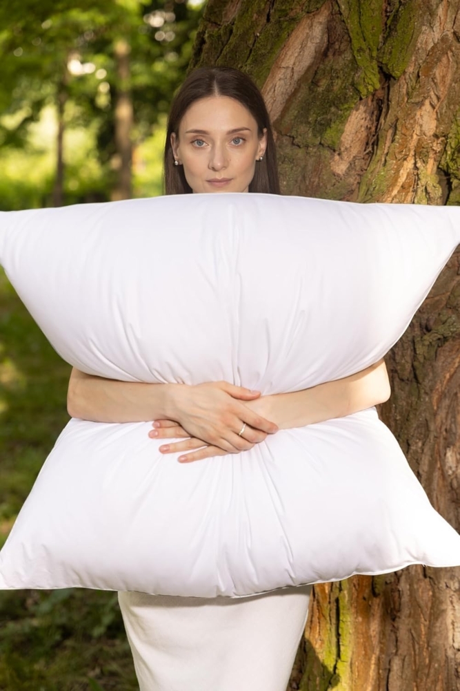 Vitaschlaf® Bio-Luxe-KBA Daune Kissen Organic GÄNSE Deutsche Qualitat alle Größen 30% Daune (80x80cm MITTELFEST) Bild 1