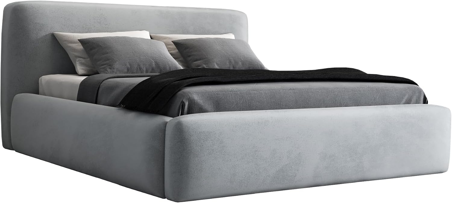 Polsterbett LUMO 120x200 ohne Matratze mit Bettkasten und Lattenrost. Farbe: Silber 15 Bild 1