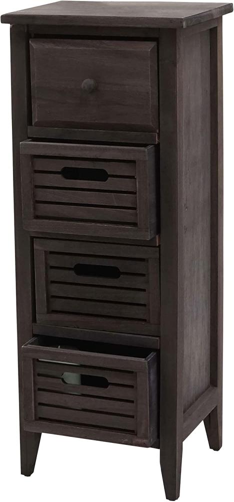 Kommode T18, Schubladenschrank Schrank, 4 Schubladen, 74x30x25cm Shabby-Look Vintage ~ grau-braun Bild 1