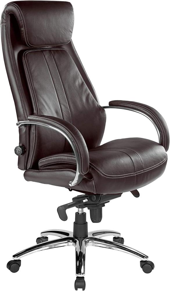 Kijng Chefsessel Throne - Braun Echtleder - Ergonomischer Bürostuhl Schreibtischstuhl Drehstuhl Sessel Stuhl Bild 1