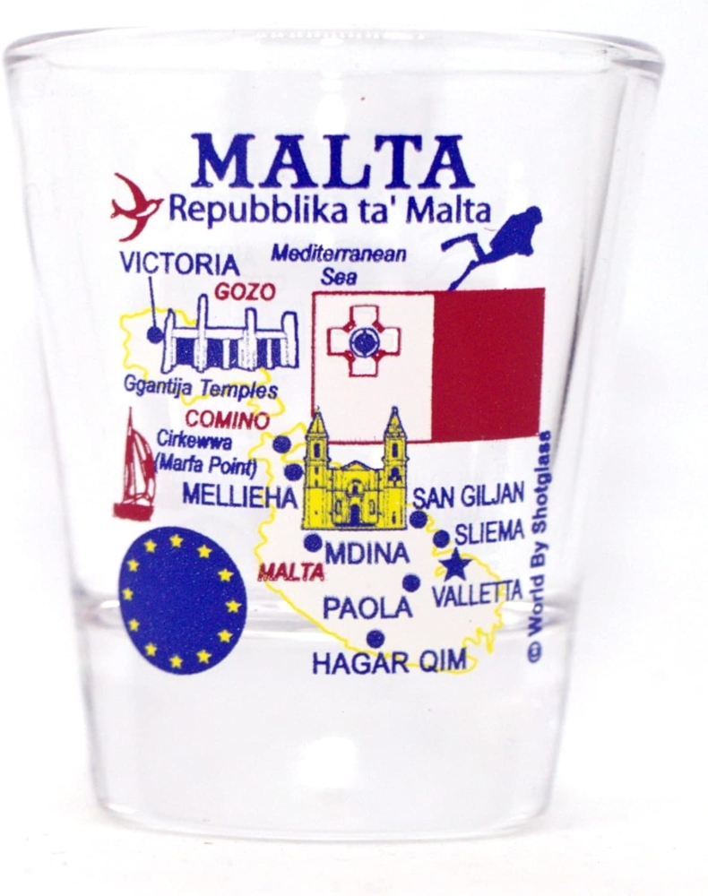 Malta EU Series Landmarks and Icons Shot Glass by World By Shotglass Bild 1