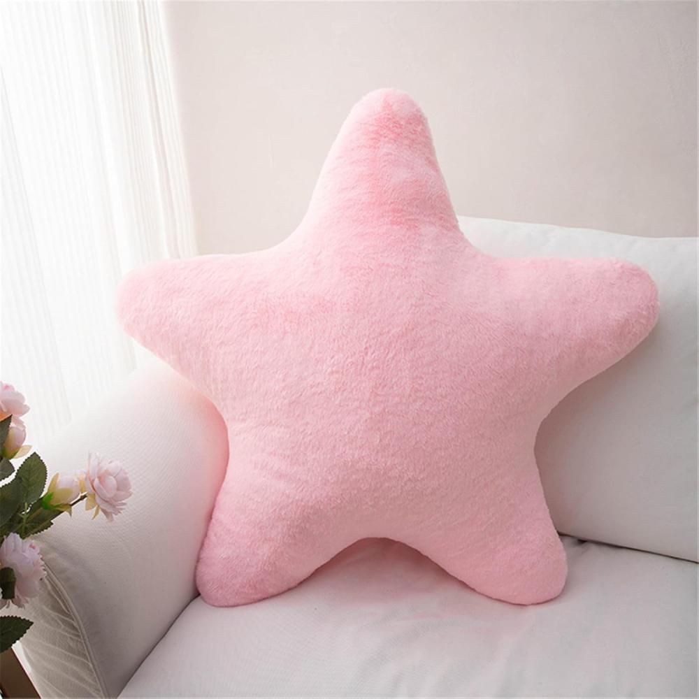 Kuschelkissen Kinder Sternkissen, Weiche Flauschige Sternform Zierkissen Sofakissen, Plüsch Kissen Dekokissen für Mädchen & Jungen Zuhause Schlafzimmer Deko (Rosa,40cm) Bild 1