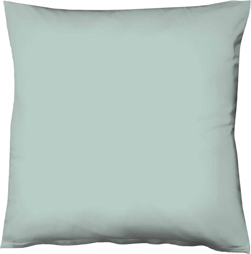 Fleuresse Mako-Satin-Kissenbezug uni colours aqua 6078 Größe 40 x 80 cm Bild 1