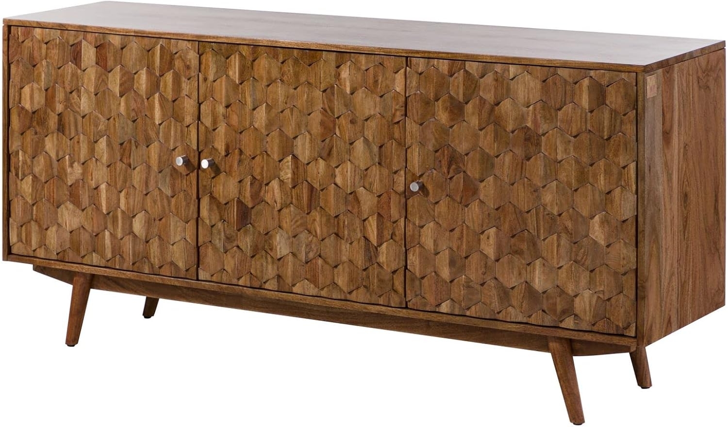 Massivmoebel24 Sideboard (Sideboard Akazie 160 x 42 x 75 Akazie natur lackiert MOSAYK #110) Bild 1